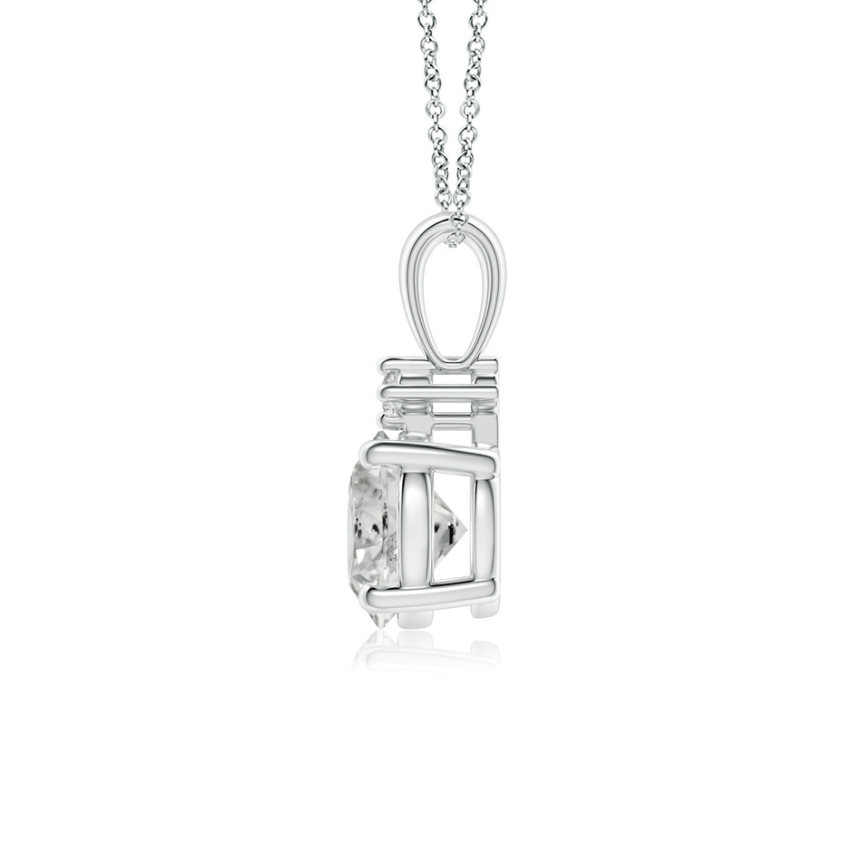 6.4mm KI3 Round Diamond Solitaire Pendant in White Gold side 199