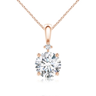 7.4mm GVS2 Round Diamond Solitaire Pendant in 9K Rose Gold