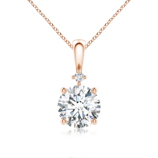 7.4mm GVS2 Round Diamond Solitaire Pendant in Rose Gold