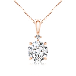 7.4mm HSI2 Round Diamond Solitaire Pendant in 10K Rose Gold