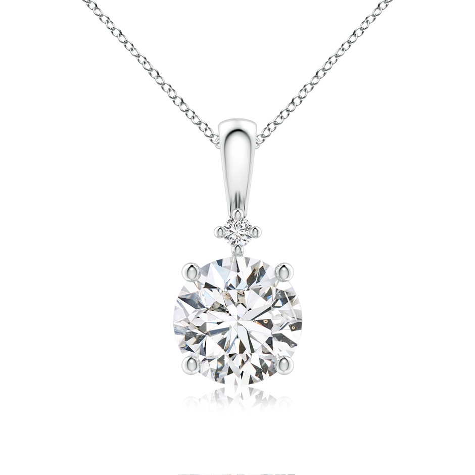 7.4mm HSI2 Round Diamond Solitaire Pendant in White Gold 