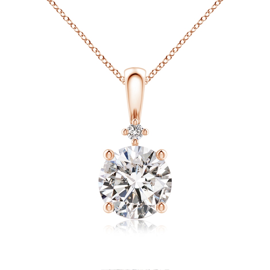 7.4mm IJI1I2 Round Diamond Solitaire Pendant in Rose Gold 