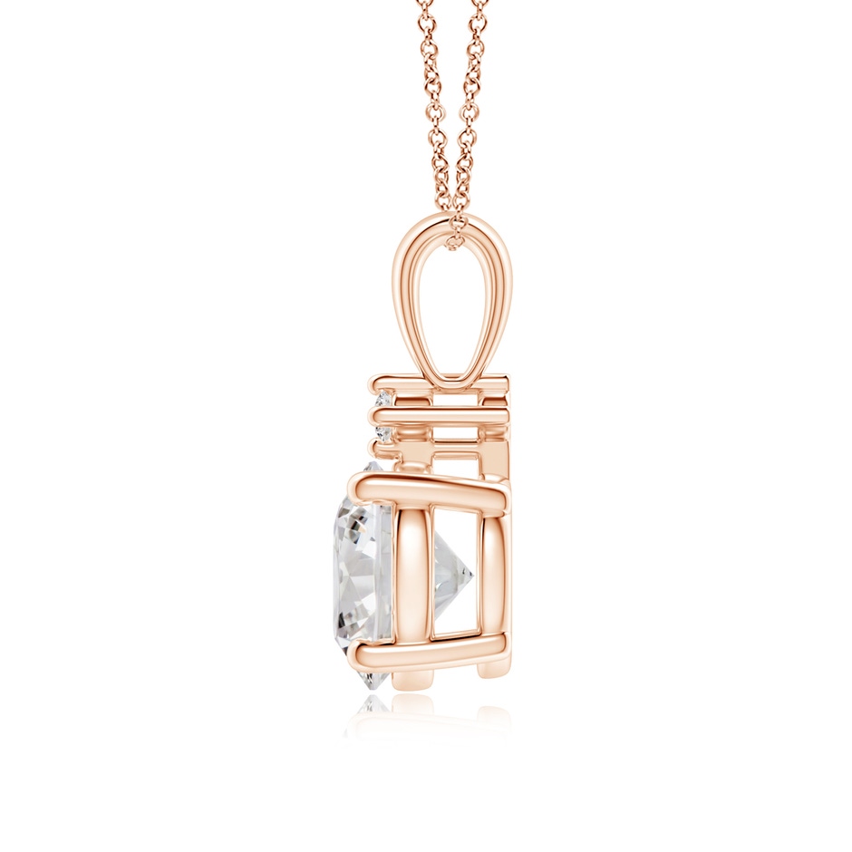 7.4mm IJI1I2 Round Diamond Solitaire Pendant in Rose Gold side 199