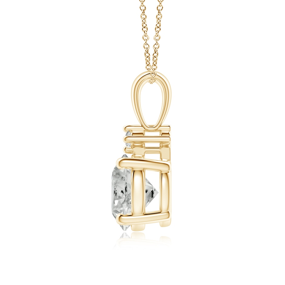 7.4mm KI3 Round Diamond Solitaire Pendant in Yellow Gold side 199