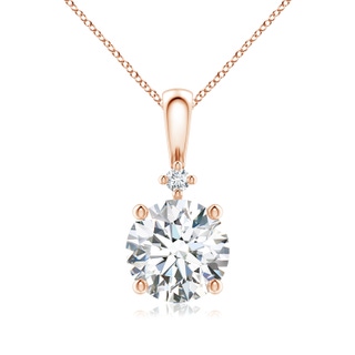 8mm GVS2 Round Diamond Solitaire Pendant in Rose Gold