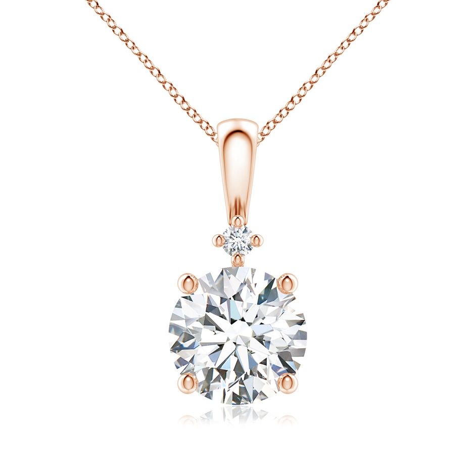 8mm GVS2 Round Diamond Solitaire Pendant in Rose Gold 