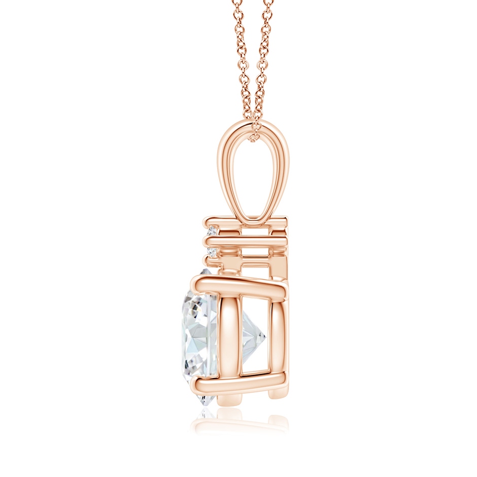8mm GVS2 Round Diamond Solitaire Pendant in Rose Gold side 199