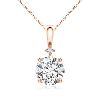 8mm HSI2 Round Diamond Solitaire Pendant in Rose Gold