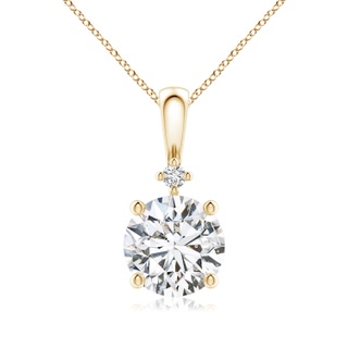 8mm HSI2 Round Diamond Solitaire Pendant in Yellow Gold