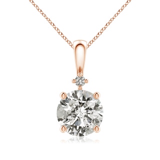 8mm KI3 Round Diamond Solitaire Pendant in 9K Rose Gold