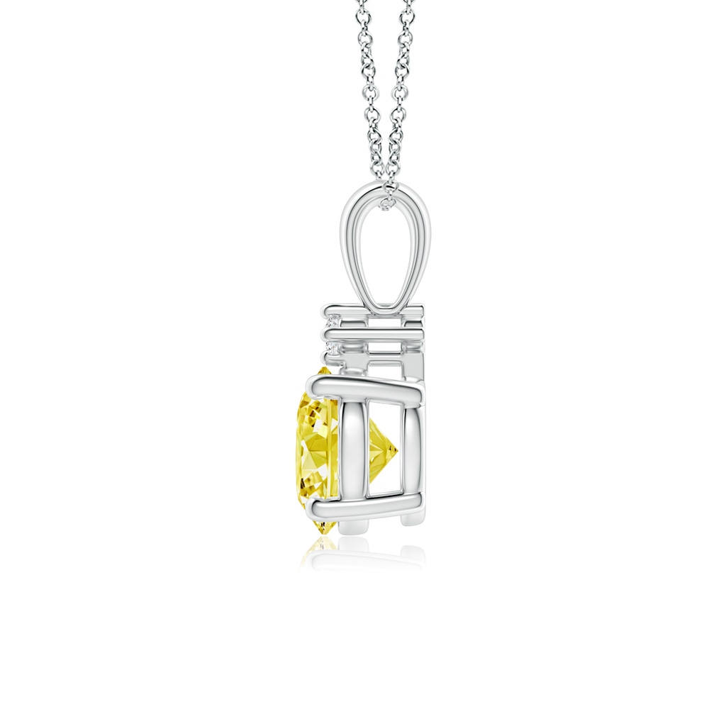 6.4mm AAAA Round Fancy Intense Yellow Diamond Solitaire Pendant in P950 Platinum - side 199