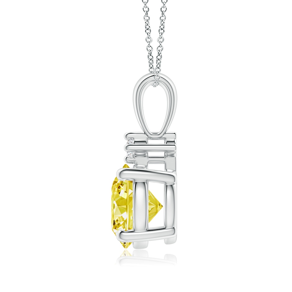 8mm AAAA Round Fancy Intense Yellow Diamond Solitaire Pendant in P950 Platinum side 199
