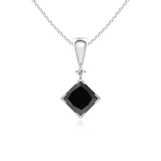 4.4mm A Princess-Cut Black Diamond Pendant in White Gold