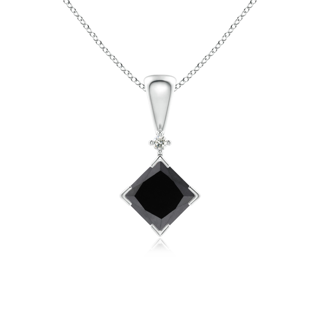 4.4mm AA Princess-Cut Black Diamond Pendant in P950 Platinum