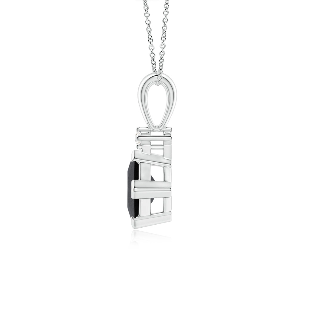 4.4mm AA Princess-Cut Black Diamond Pendant in White Gold - side 199