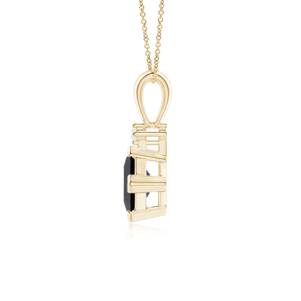 4.4mm AA Princess-Cut Black Diamond Pendant in Yellow Gold - side 199