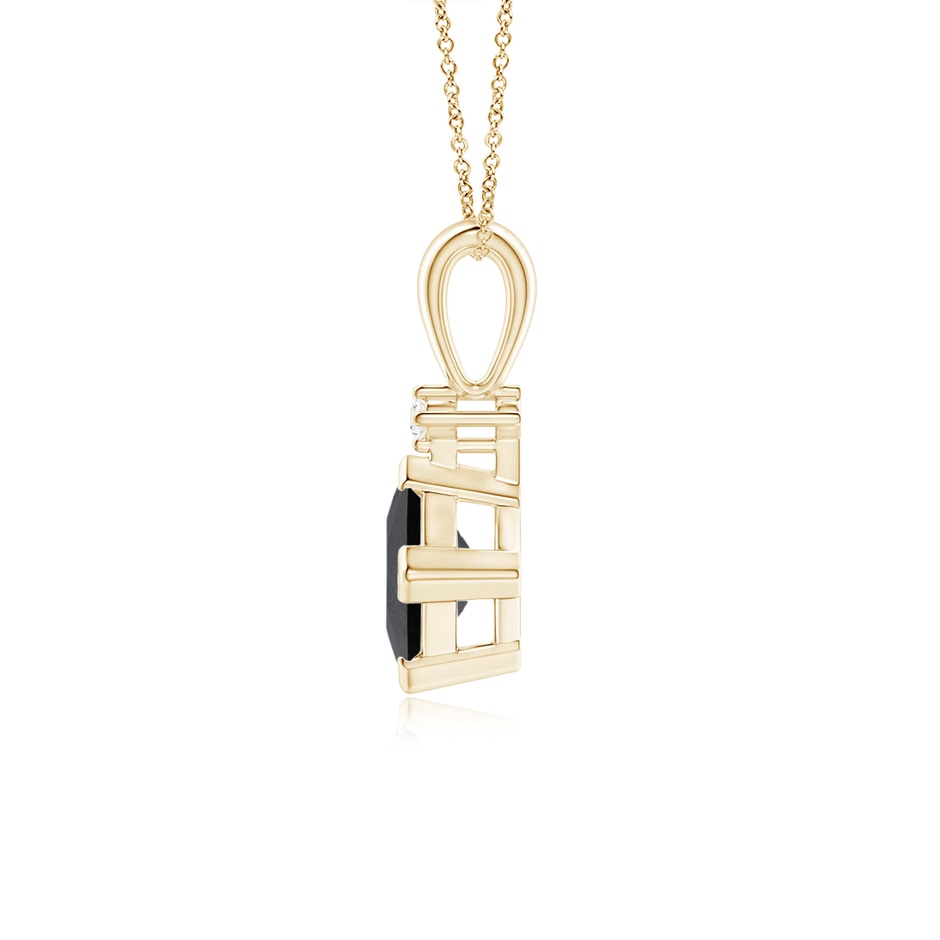 4.4mm AA Princess-Cut Black Diamond Pendant in Yellow Gold side 199