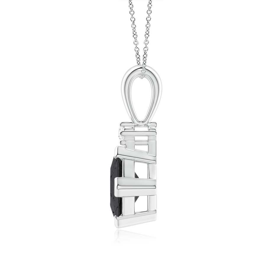 5.5mm A Princess-Cut Black Diamond Pendant in 9K White Gold side 199