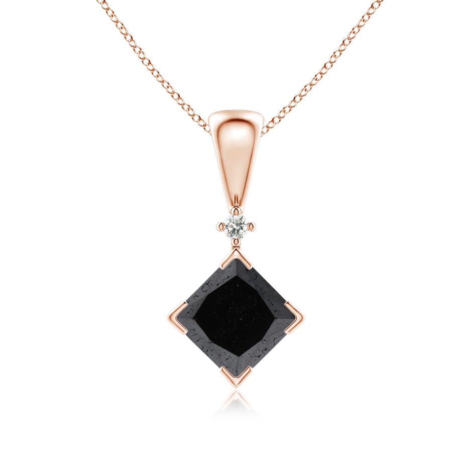 5.5mm A Princess-Cut Black Diamond Pendant in Rose Gold 