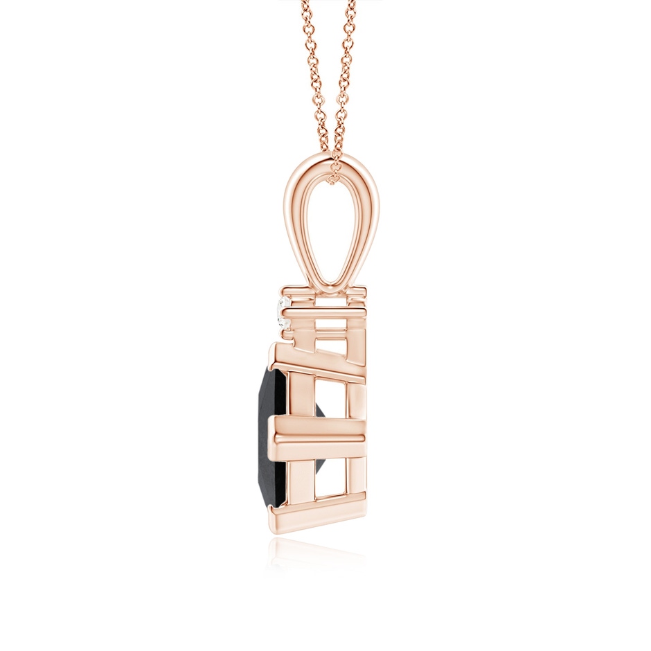 5.5mm AA Princess-Cut Black Diamond Pendant in Rose Gold side 199