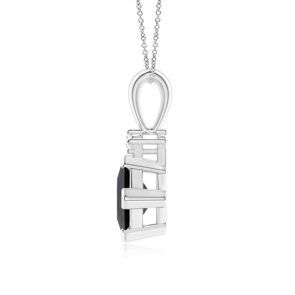5.5mm AA Princess-Cut Black Diamond Pendant in White Gold side 199