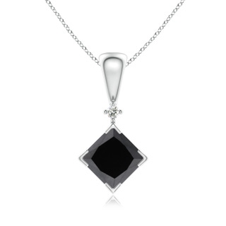 7mm AA Princess-Cut Black Diamond Pendant in P950 Platinum