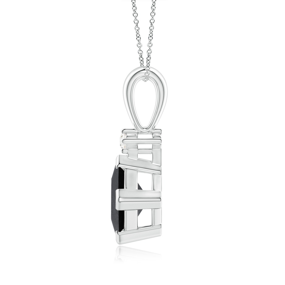 7mm AA Princess-Cut Black Diamond Pendant in White Gold side 199