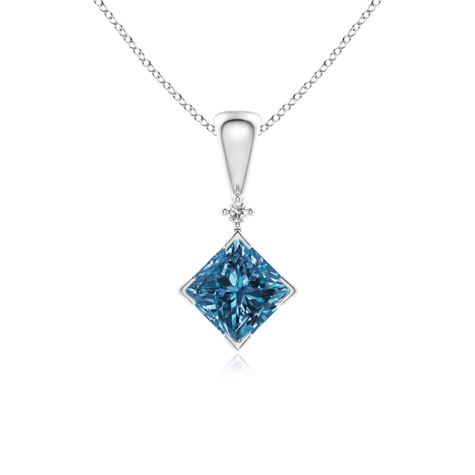 4.4mm AAA Princess-Cut Blue Diamond Pendant in P950 Platinum 