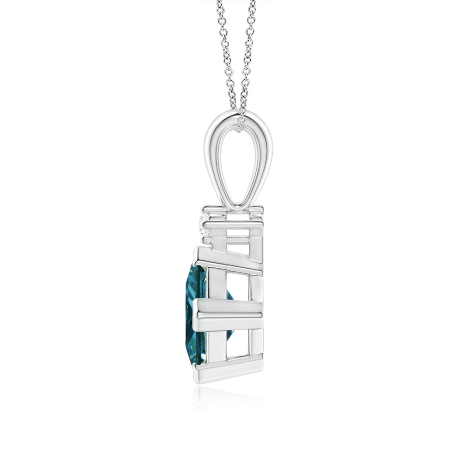 5.5mm AA Princess-Cut Blue Diamond Pendant in P950 Platinum side 199