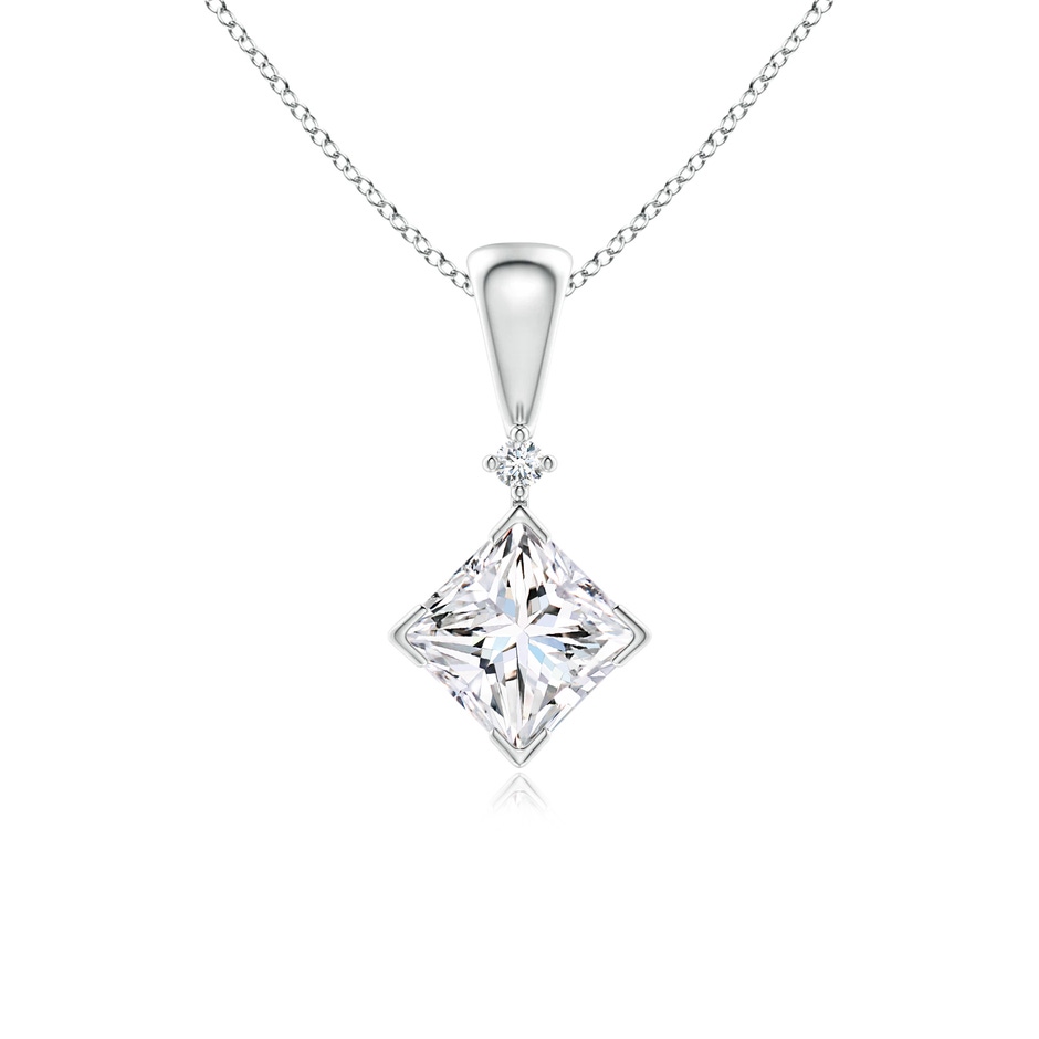 4.4mm GVS2 Princess-Cut Diamond Pendant in White Gold 