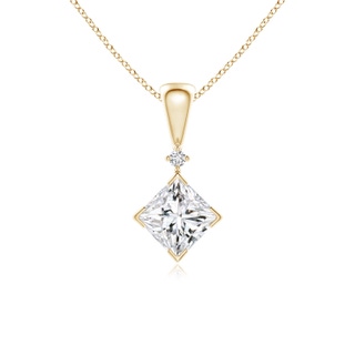 4.4mm HSI2 Princess-Cut Diamond Pendant in Yellow Gold