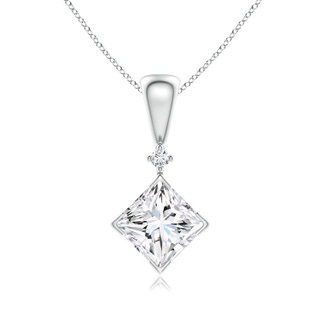 5.5mm GVS2 Princess-Cut Diamond Pendant in White Gold