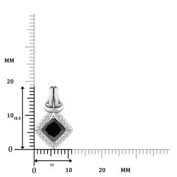 5.4mm AA Princess-Cut Black Diamond Love Knot Pendant in White Gold Product Image