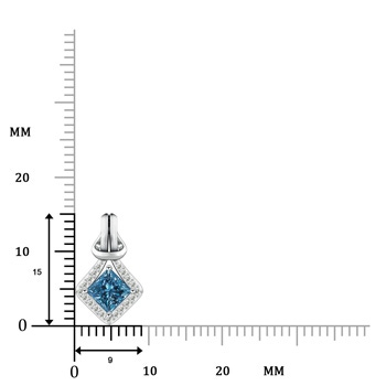 4.2mm AAA Princess-Cut Enhanced Blue Diamond Love Knot Pendant in White Gold product image