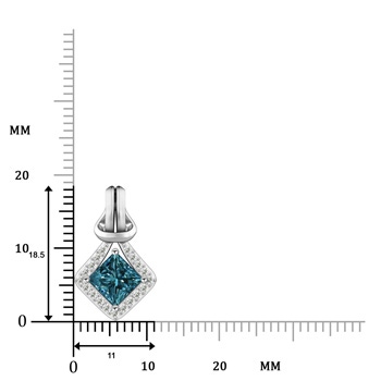 5.4mm AA Princess-Cut Enhanced Blue Diamond Love Knot Pendant in White Gold product image