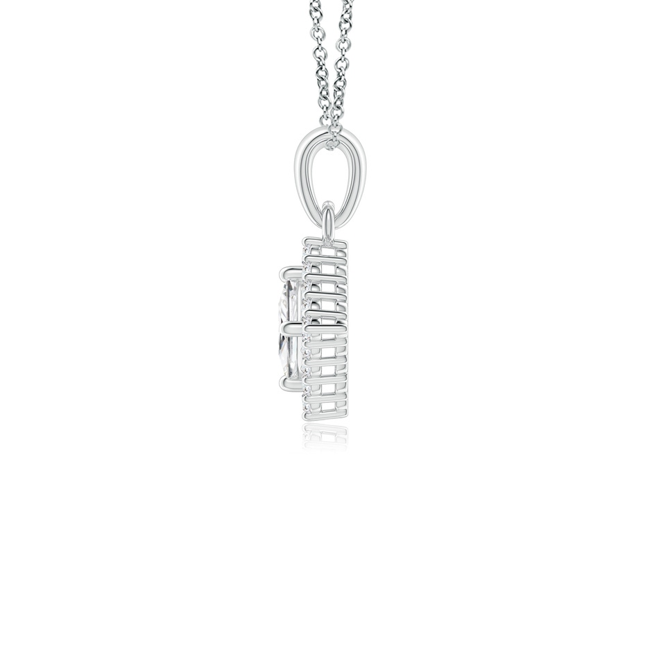 3mm GVS2 Classic Princess-Cut Diamond Pendant with Halo in White Gold side-1