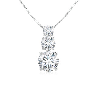 4.5mm GVS2 Diamond Three Stone Pendant in P950 Platinum