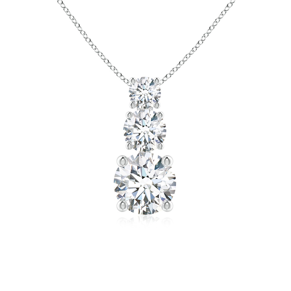 4.5mm GVS2 Diamond Three Stone Pendant in P950 Platinum 