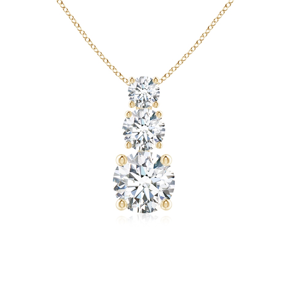 4.5mm GVS2 Diamond Three Stone Pendant in Yellow Gold 
