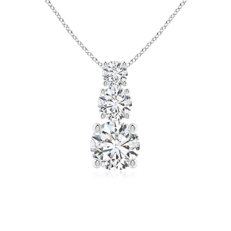 4.5mm HSI2 Diamond Three Stone Pendant in P950 Platinum 
