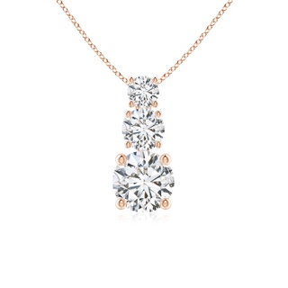 4.5mm HSI2 Diamond Three Stone Pendant in Rose Gold