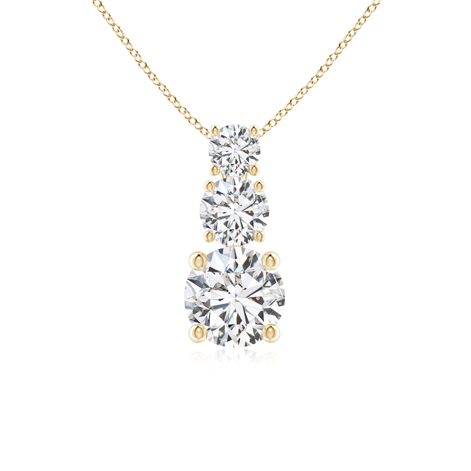 4.5mm HSI2 Diamond Three Stone Pendant in Yellow Gold 