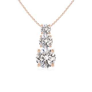 4.5mm IJI1I2 Diamond Three Stone Pendant in 10K Rose Gold