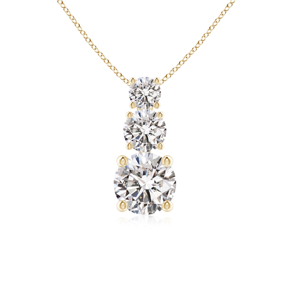 4.5mm IJI1I2 Diamond Three Stone Pendant in 9K Yellow Gold 