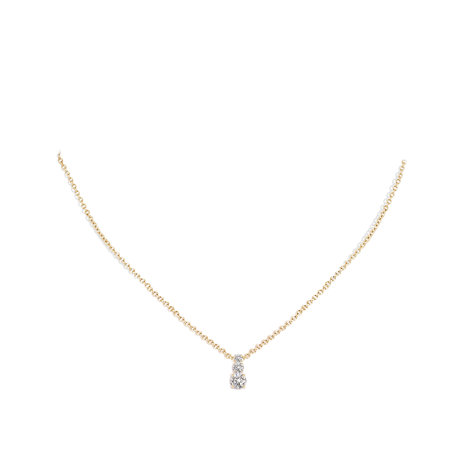 4.5mm IJI1I2 Diamond Three Stone Pendant in 9K Yellow Gold pen
