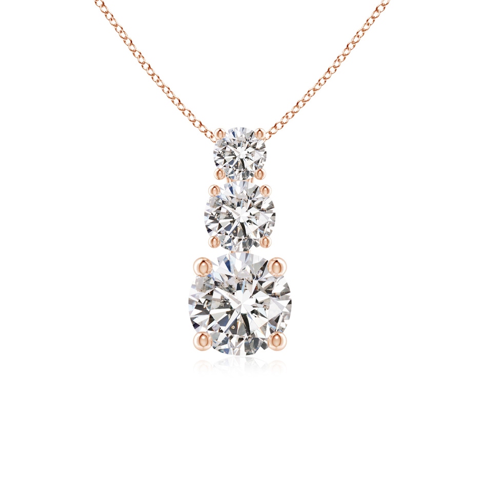 4.5mm IJI1I2 Diamond Three Stone Pendant in Rose Gold 