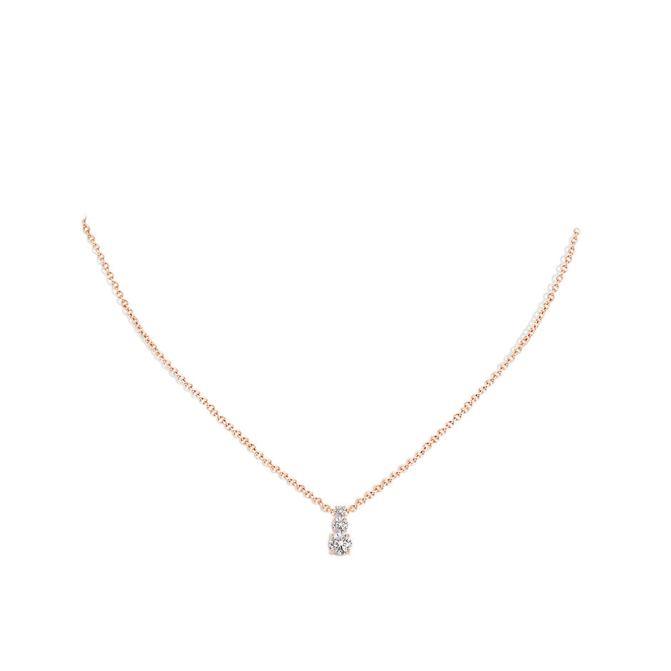 4.5mm IJI1I2 Diamond Three Stone Pendant in Rose Gold pen