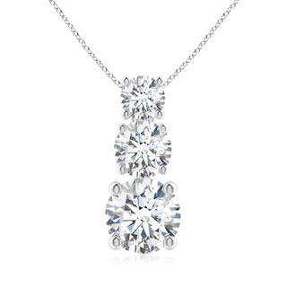 5.5mm GVS2 Diamond Three Stone Pendant in 18K White Gold