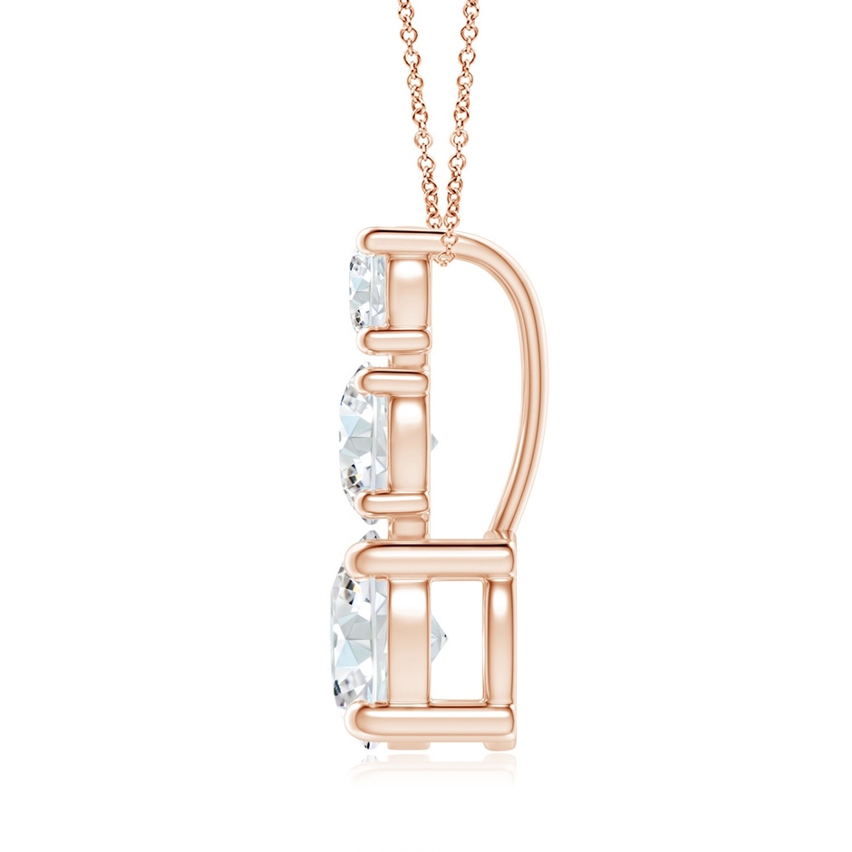 5.5mm GVS2 Diamond Three Stone Pendant in Rose Gold side 199