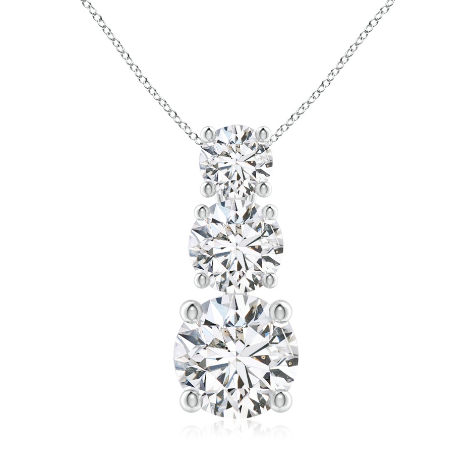 5.5mm HSI2 Diamond Three Stone Pendant in White Gold 